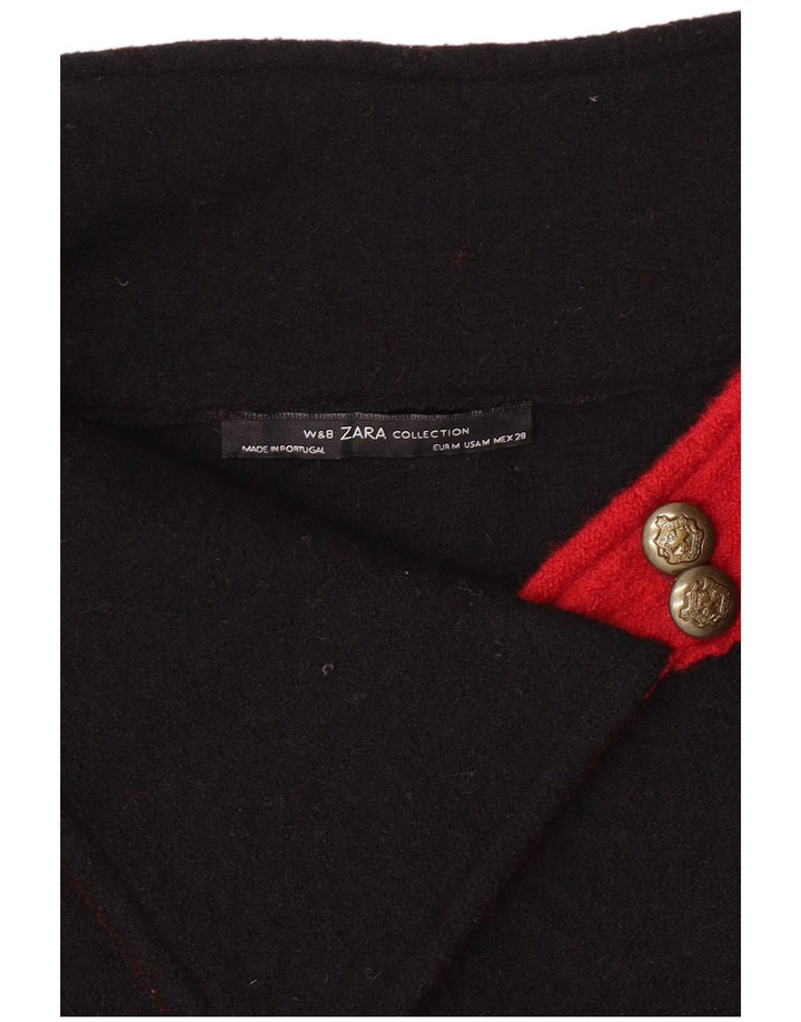 ZARA Mujer Jersey tipo jersey con cuello chal UK 44 Mediano Rojo Colorblock