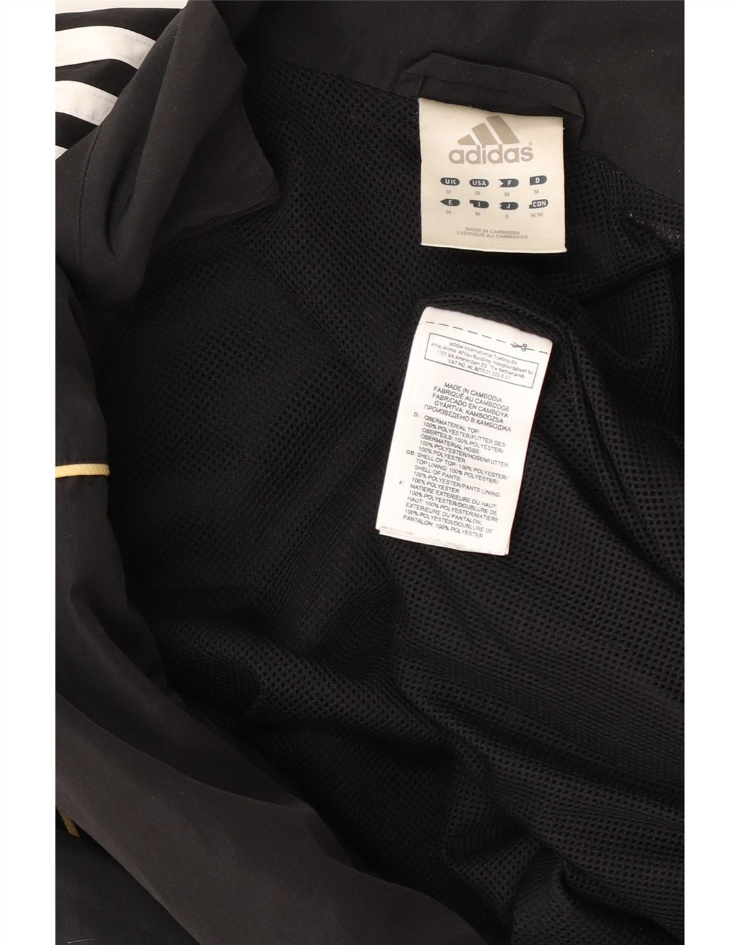 ADIDAS Hombre Chándal Top Chaqueta Mediano Negro Poliéster