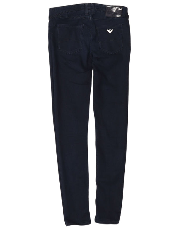 Armani Jeans Mujer Orquídea Cintura Baja Skinny W28 L30 Algodón Azul Marino