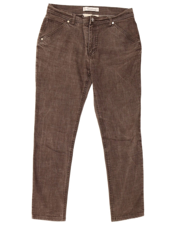 Max Mara Vaqueros recortados ajustados para mujer UK 10 Small W30 L25 Algodón gris