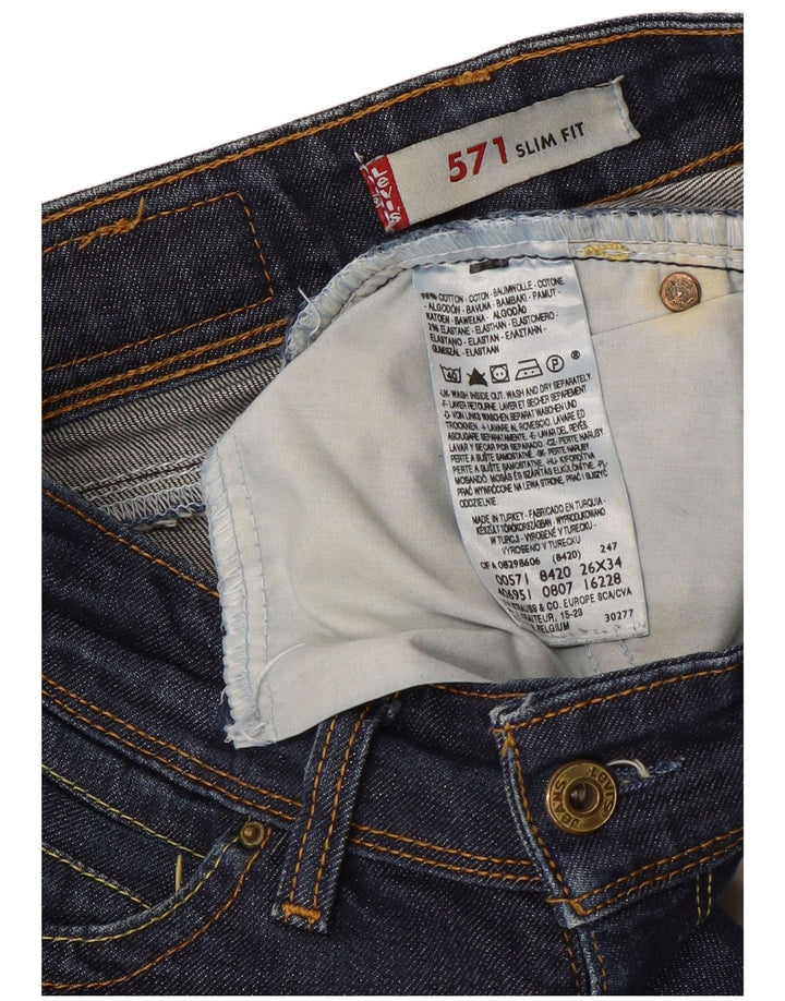 LEVI'S Vaqueros Slim 571 para Mujer W26 L34 Azul Marino
