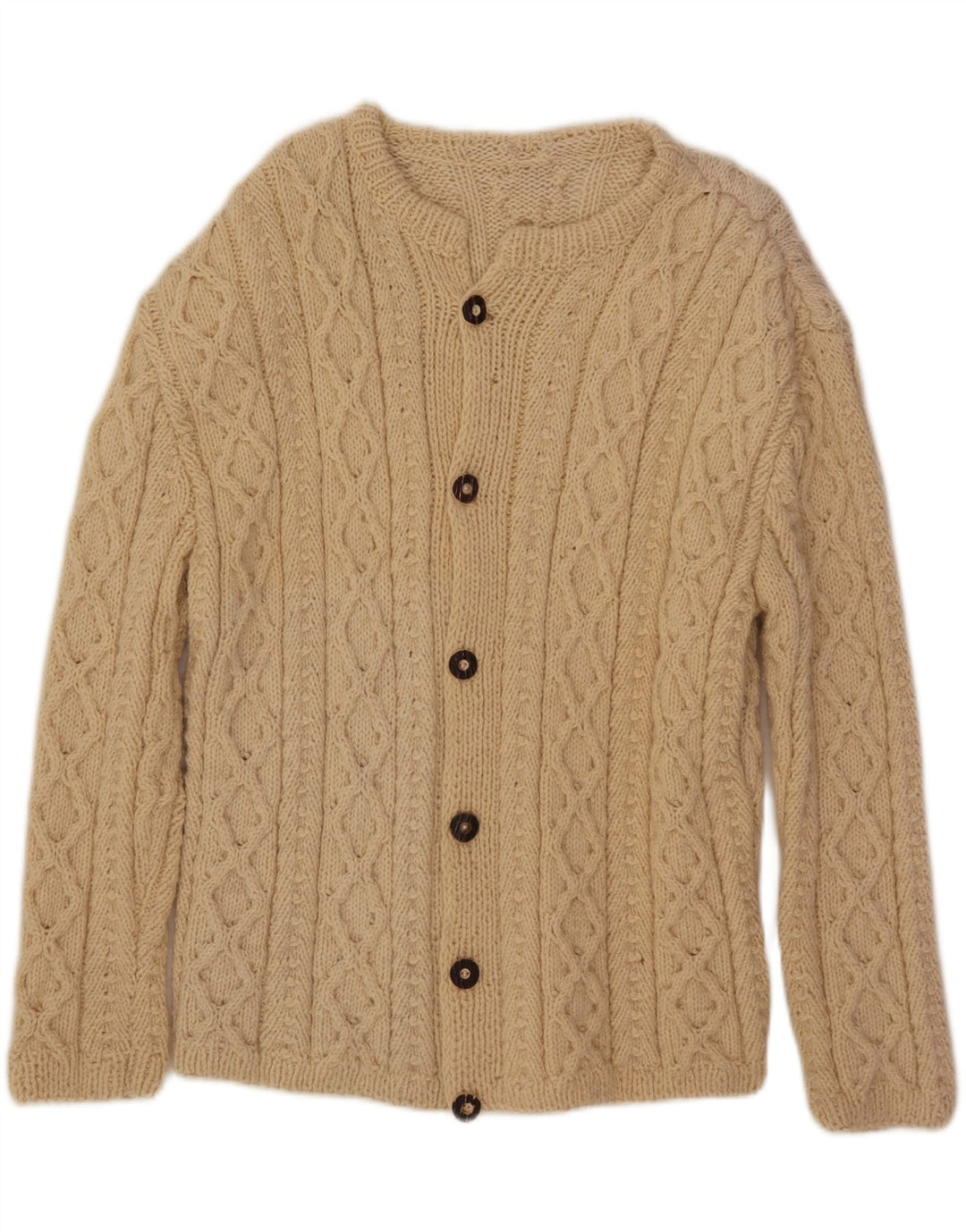 Vintage hombres Cardigan suéter grande beige