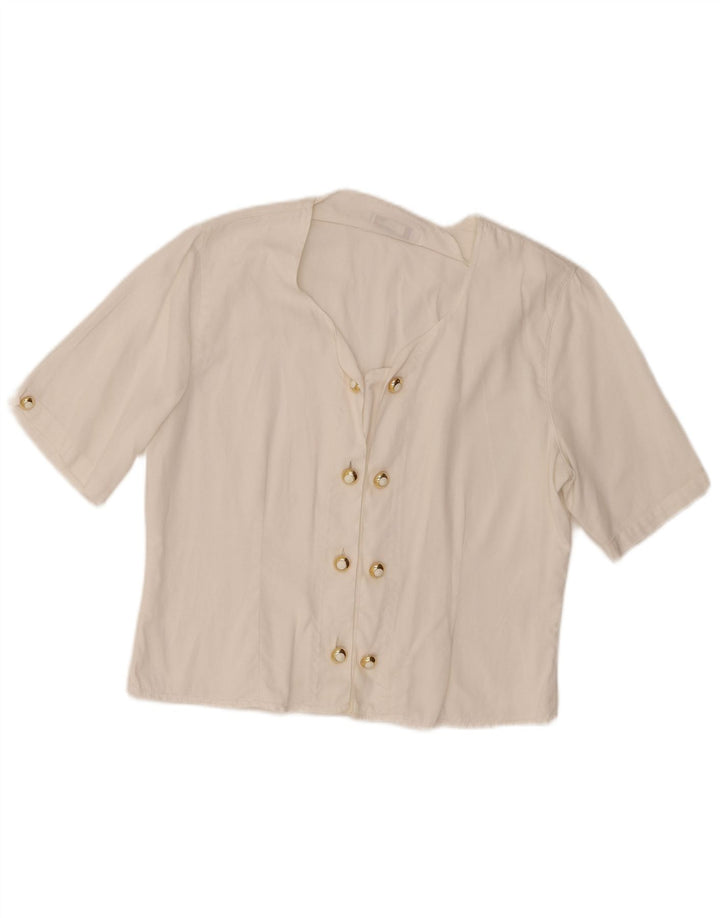 Enara Camice Blusa de doble botonadura para mujer UK 46 Large White
