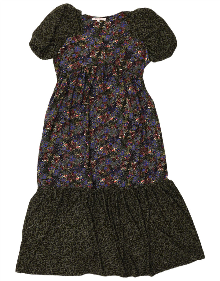 NEXT Womens Maxi Empire Dress UK 12 Medium Green Floral Polyester