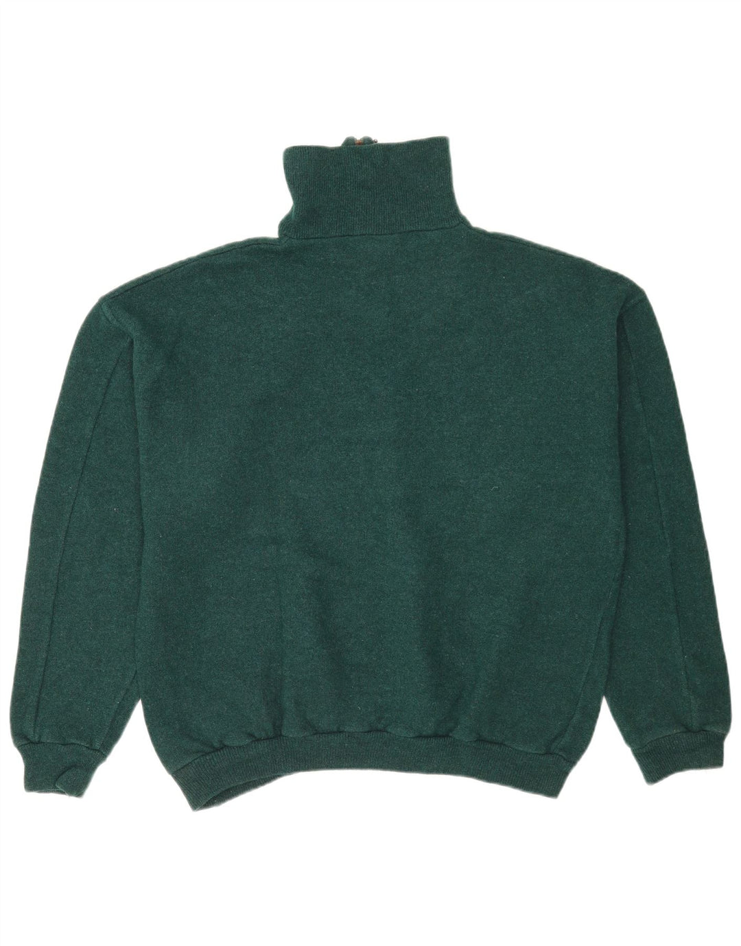 Vintage hombres gráfico cremallera cuello jersey suéter grande verde