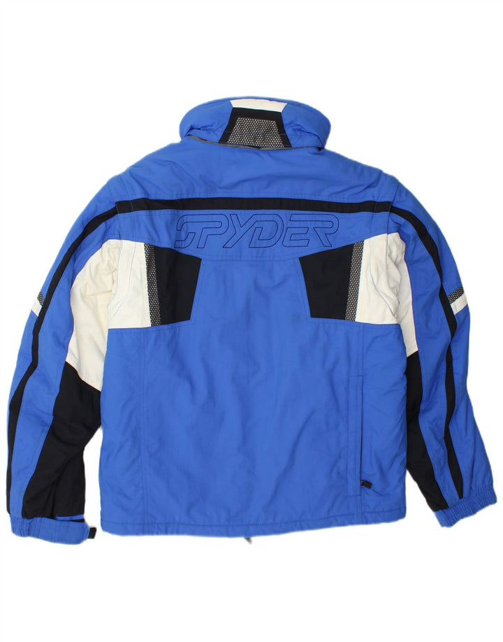 Spyder Chaqueta de esquí con capucha para niños 15-16 años XL Azul Colorblock Poliéster