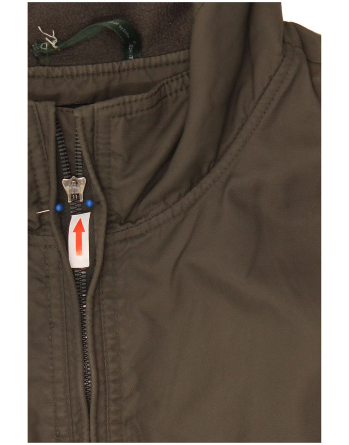 Zara Mens Bomber Jacket UK 40 Large Caqui Nylon