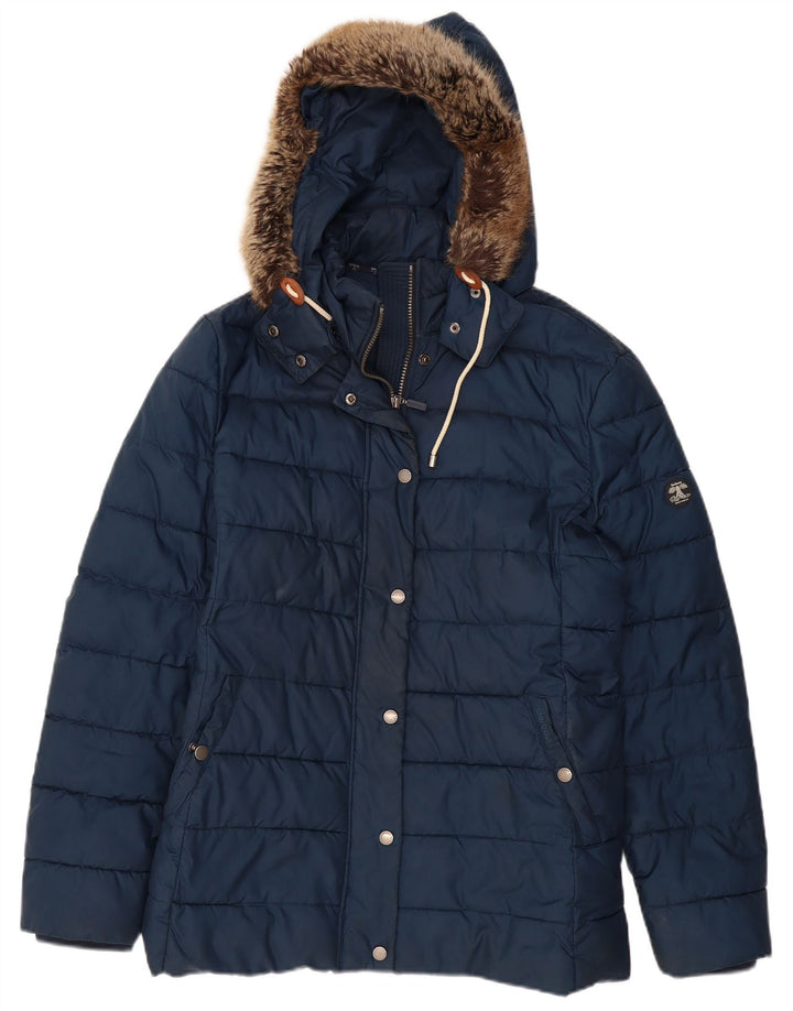 Barbour Chaqueta Acolchada Con Capucha Para Mujer UK 40 XL Poliéster Azul Marino