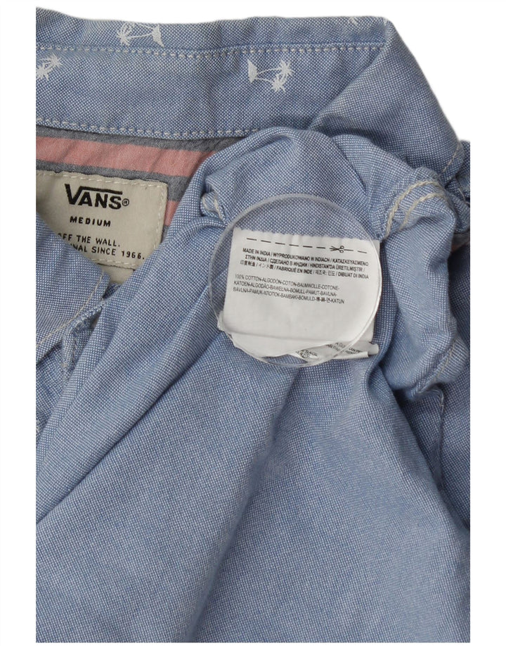 Camisa Vans Hombre Manga Corta Azul Medio Floral Algodón