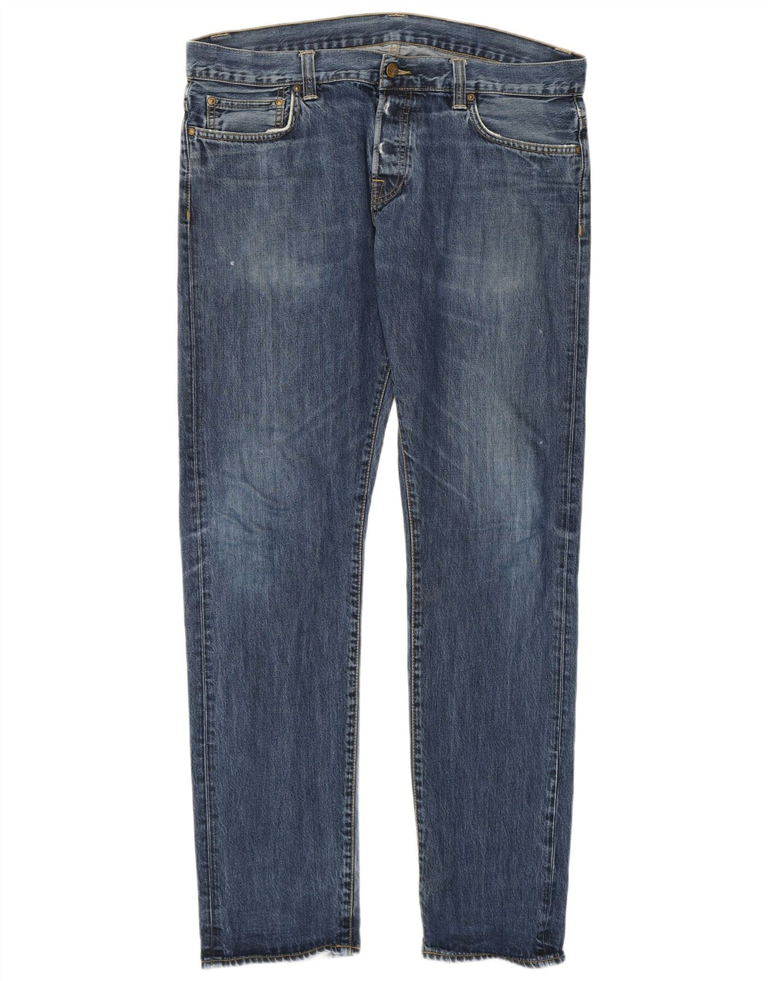 Carhartt Mens Straight Jeans W34 L34 Blue Cotton