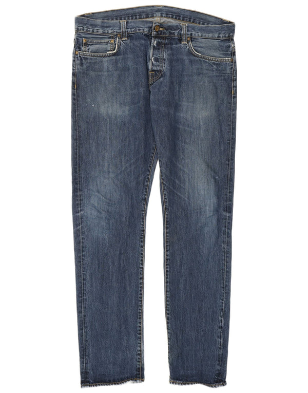 Carhartt Mens Straight Jeans W34 L34 Blue Cotton