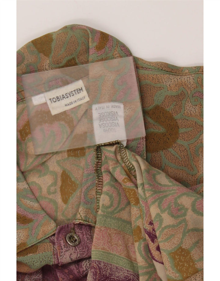 Vintage hombres manga corta pullover camisa IT 52 grande multicolor floral