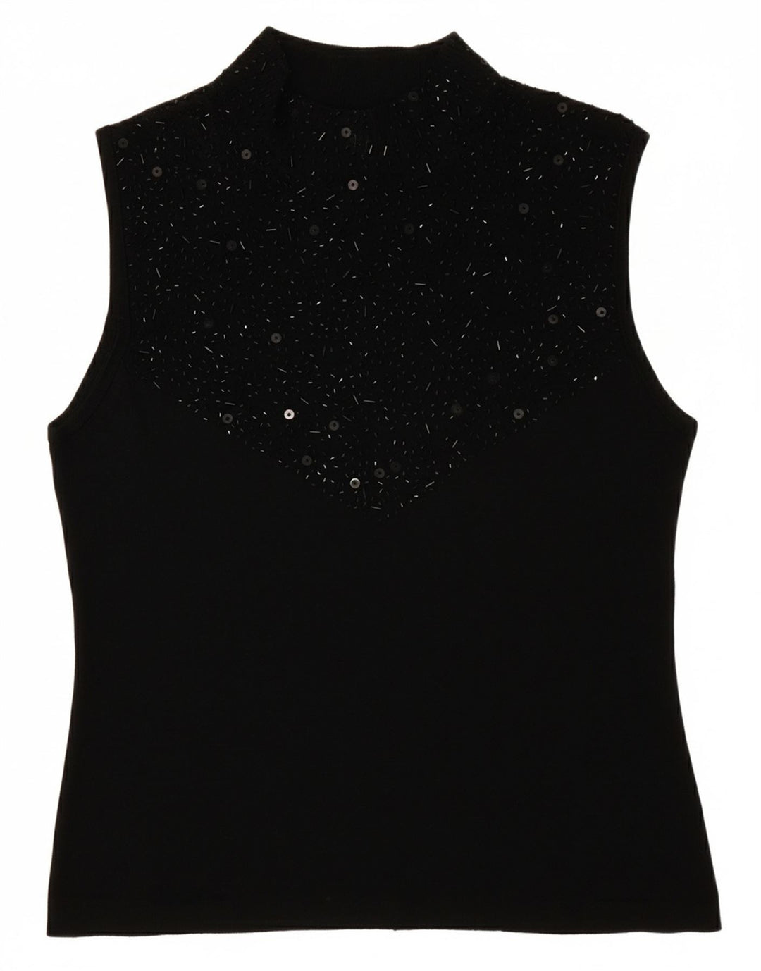 SKY DESIGN Blusa sin mangas para mujer US 2 XS Rayón negro