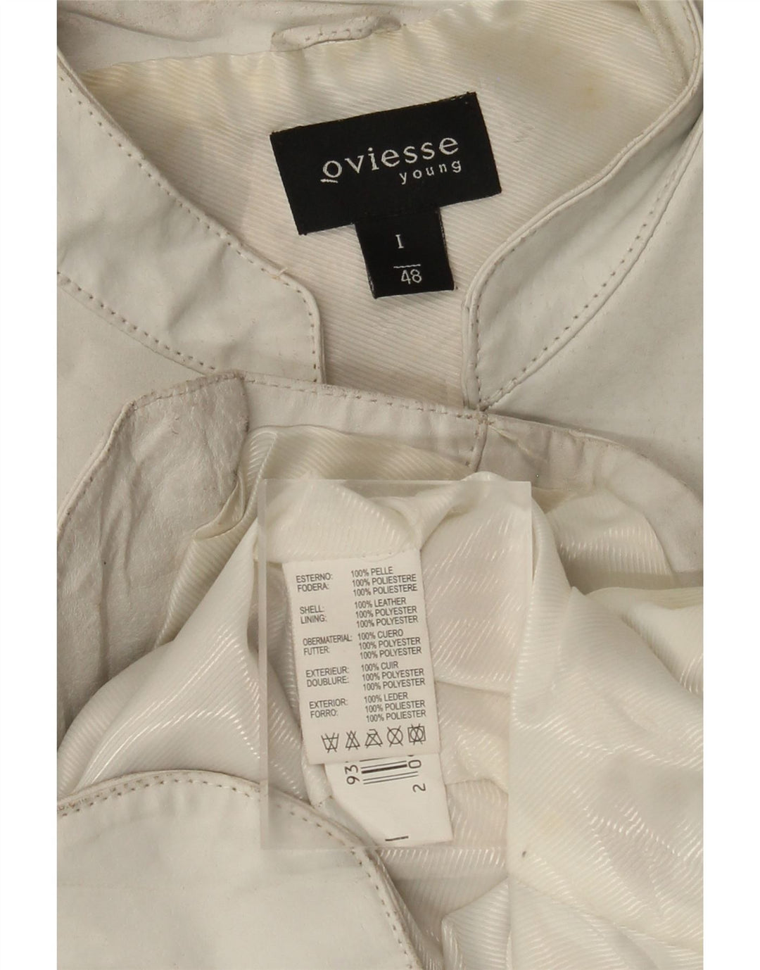 Oviesse Chaqueta De Cuero Mujer IT 48 XL Cuero Blanco