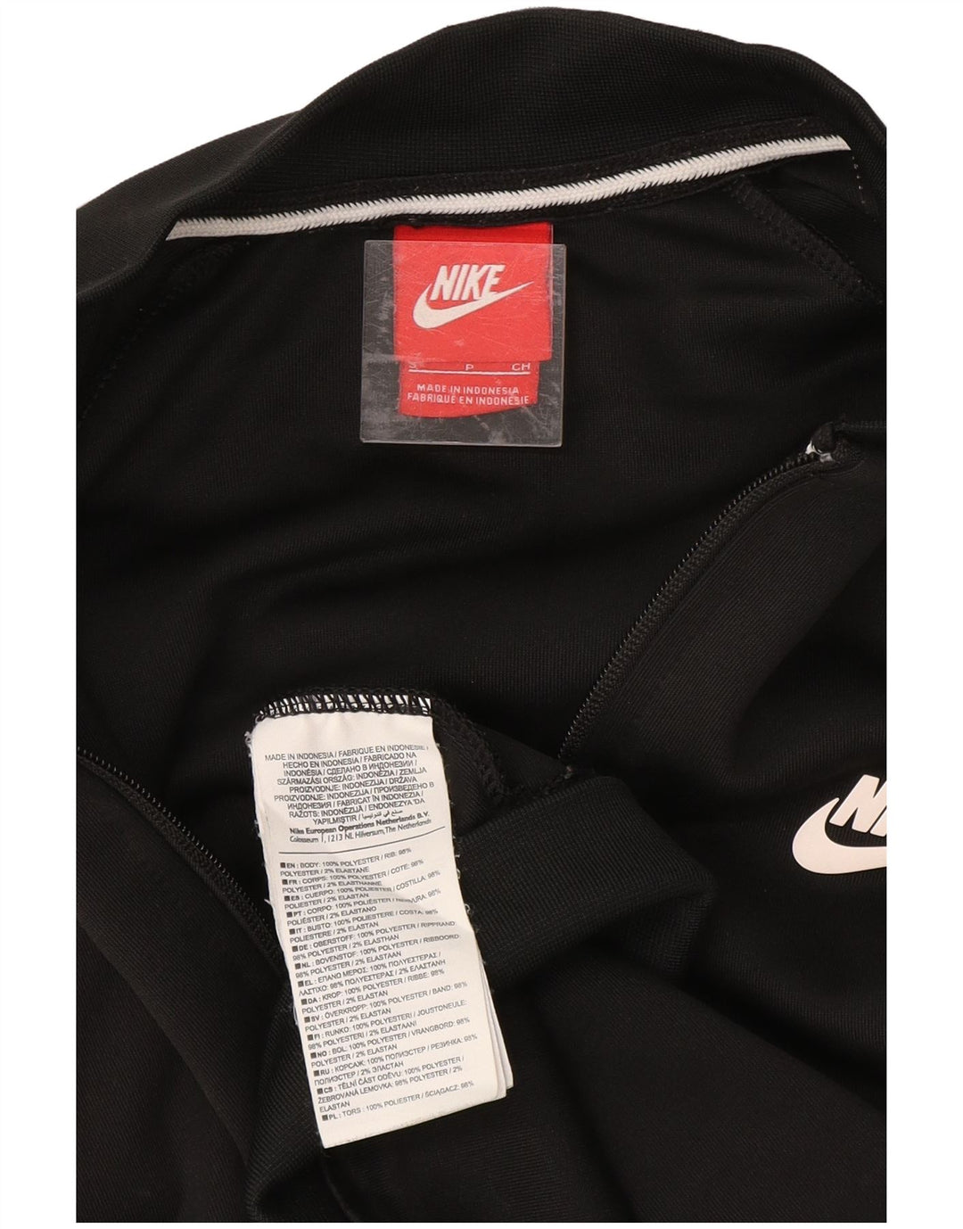 NIKE Chaqueta de chándal extragrande para mujer UK 10 Small Black Colourblock