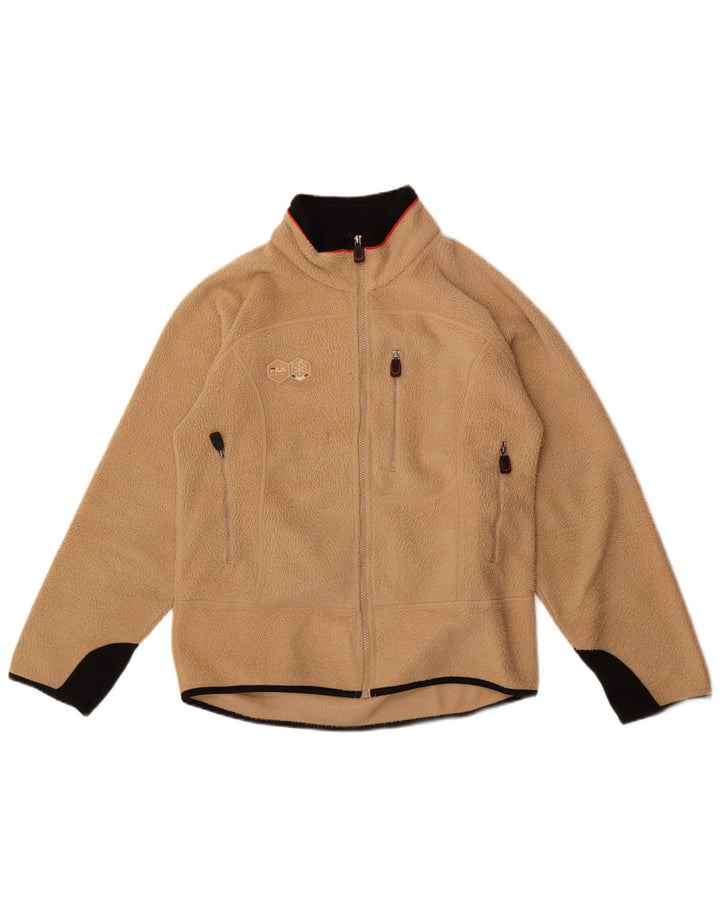 Fila Chaqueta polar para hombre UK 38 Medium Beige Colorblock