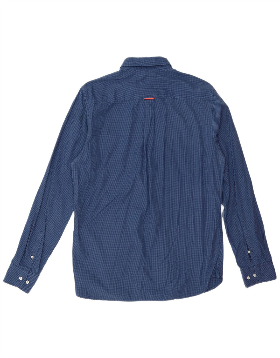 Camisa SUPERDRY Hombre Algodón Pata De Gallo Azul Medio