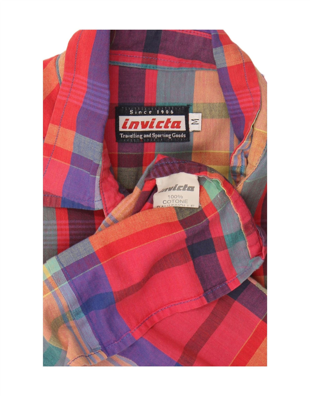 Camisa sin mangas para mujer Invicta UK 40 Mediana Algodón a cuadros multicolor