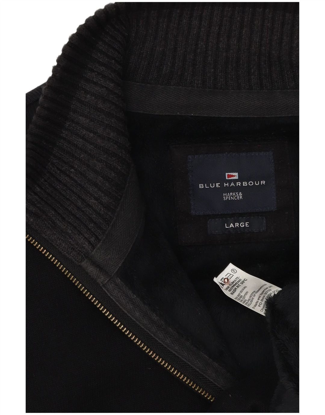 Marks & Spencer Chaqueta de chándal azul Harbor para hombre, talla grande, azul marino
