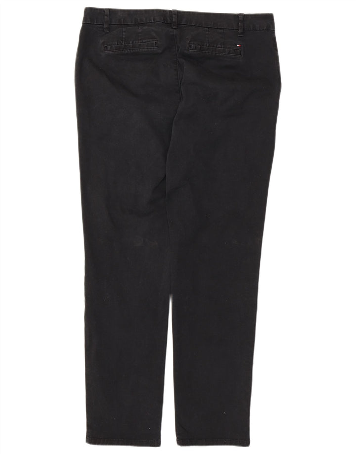 TOMMY HILFIGER Pantalones chinos delgados para mujer US 10 Large W32 L29 Algodón negro