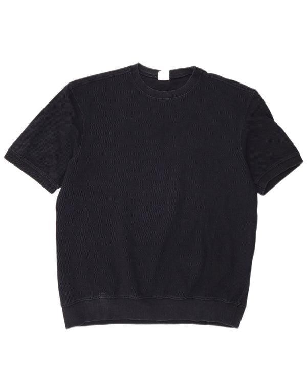 Zara Hombre Camiseta Top Grande Azul Marino Algodón