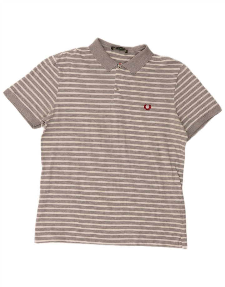 Fred Perry Polo Para Hombre 2XL Algodón A Rayas Gris