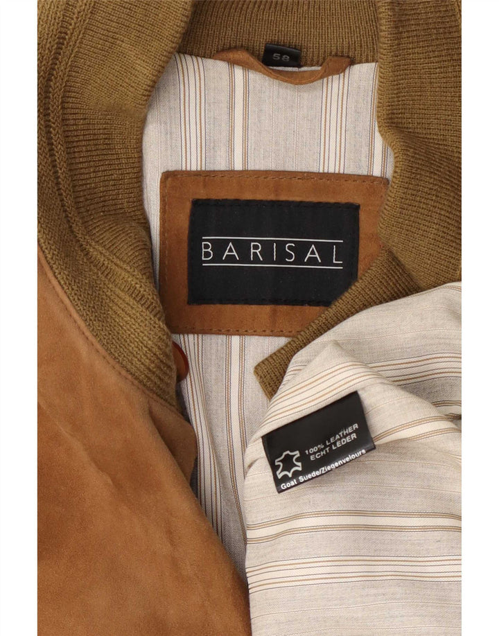 Barisal Chaqueta bomber de ante para hombre IT 58 4XL Cuero beige