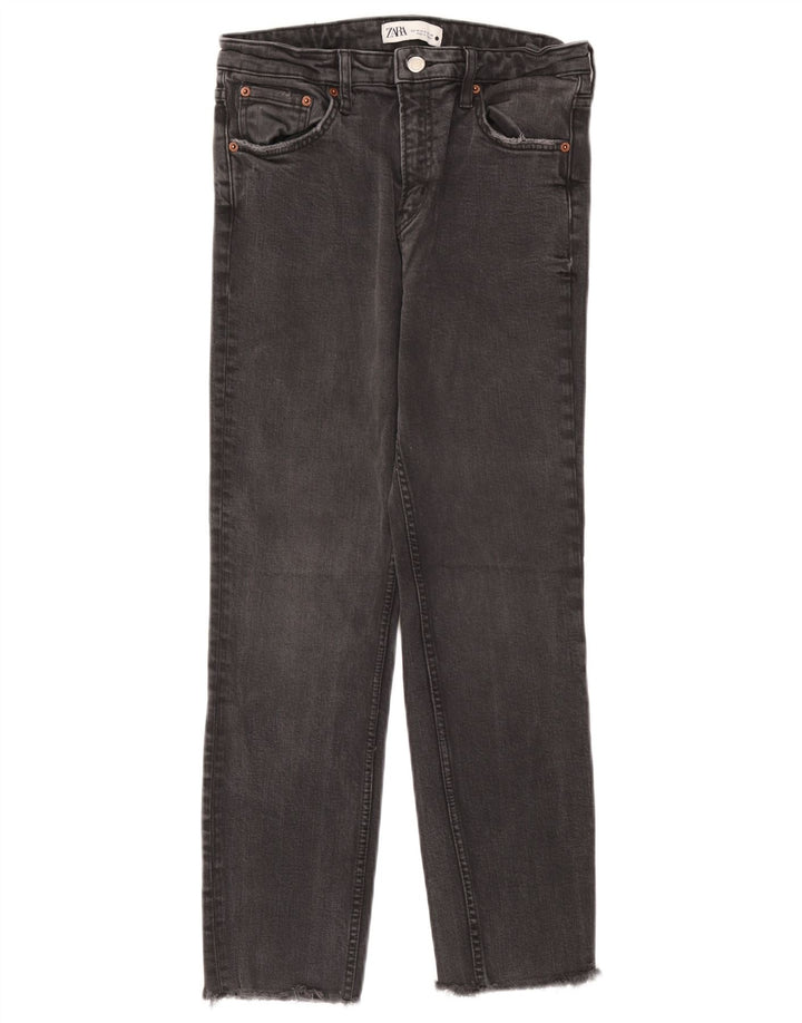Zara Jeans Rectos Mujer EU 40 Medium W30 L26 Algodón Gris