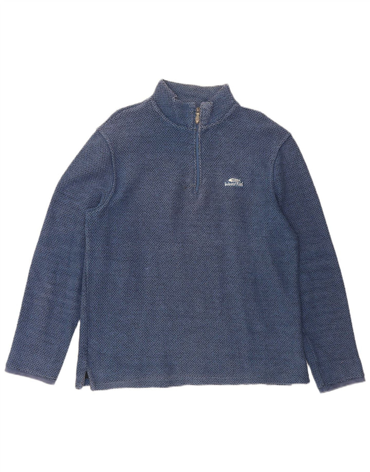 Weird Fish - Sudadera con cuello y cremallera para hombre, color azul medio, algodón