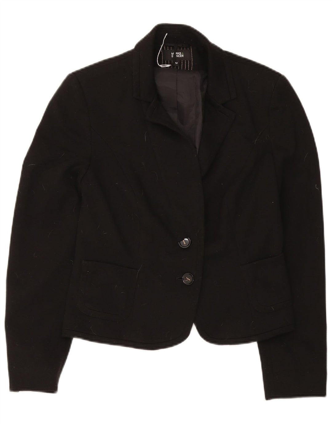 Marks & Spencer Chaqueta tipo blazer de 2 botones para mujer UK 42 Mediana Poliéster negro