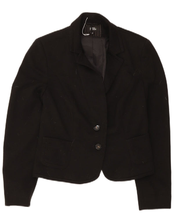Marks & Spencer Chaqueta tipo blazer de 2 botones para mujer UK 42 Mediana Poliéster negro