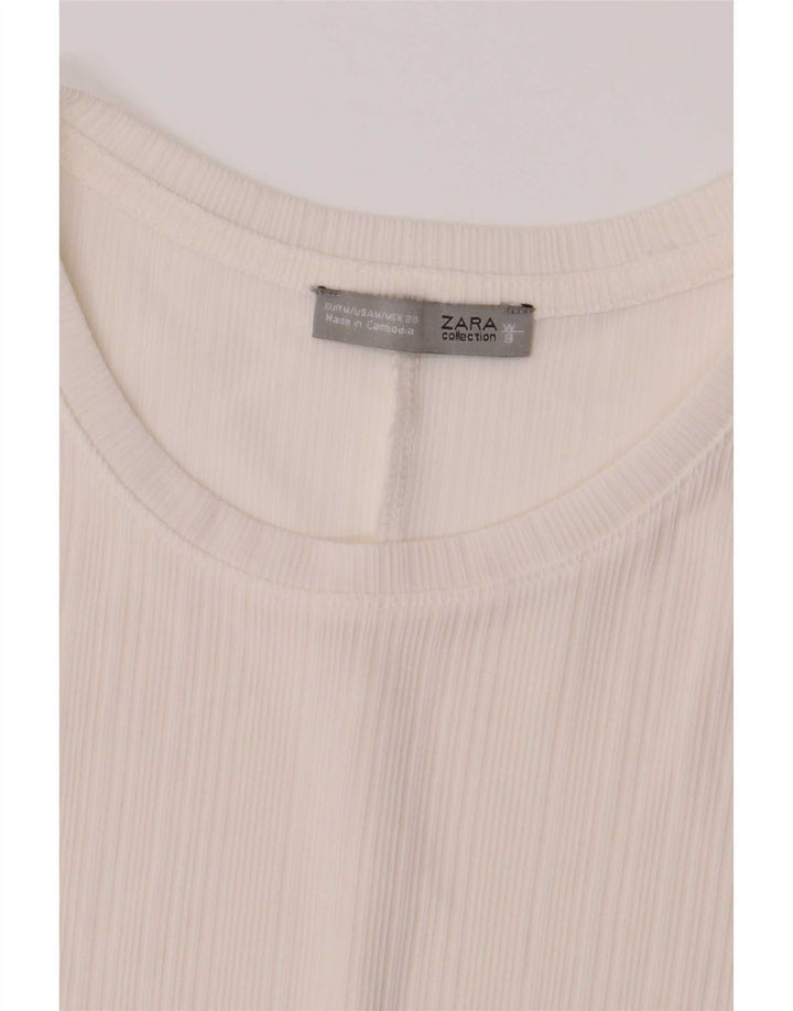 Zara Mujer Top Extragrande Manga 3/4 UK 44 Mediano Bloque De Color Multicolor