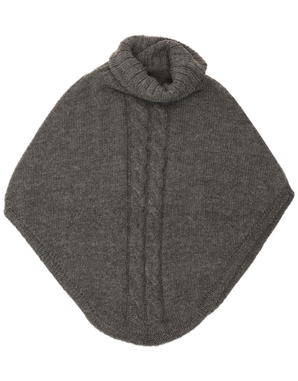 Vintage mujer Poncho Jumper un tamaño gris