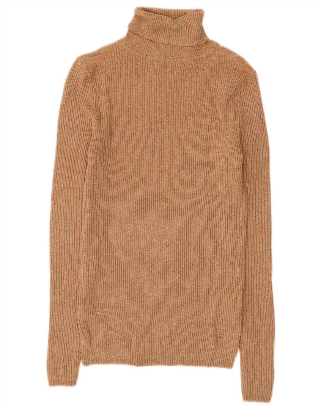 Marks & Spencer Suéter tipo jersey con cuello vuelto para mujer UK 10 Small Brown Viscosa