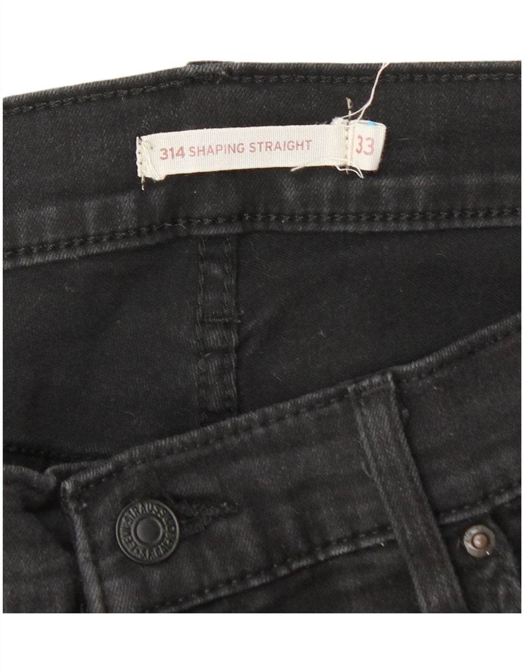 Levi's Mujer 314 Shaping Straight Jeans W33 L30 Algodón Negro