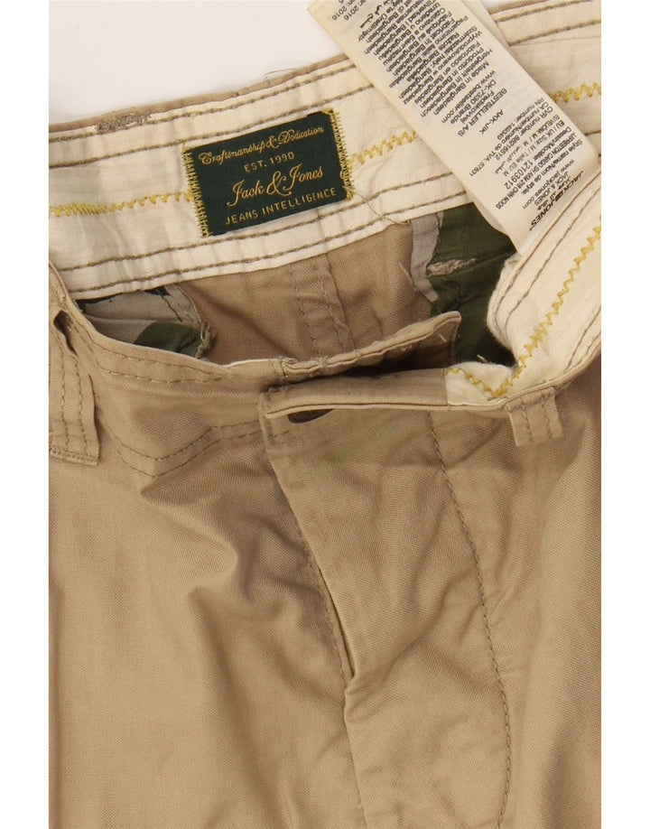JACK & JONES Pantalones cortos cargo para hombre Medium W32 Beige Algodón
