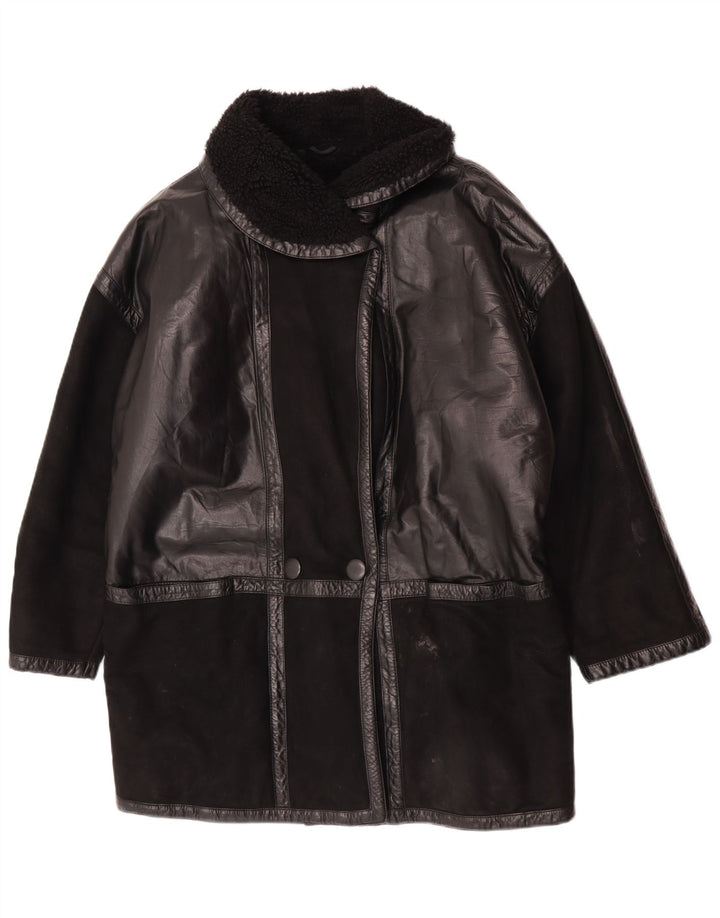 Abrigo de piel de oveja extragrande para mujer Skinni IT 40 Small Black Shearling