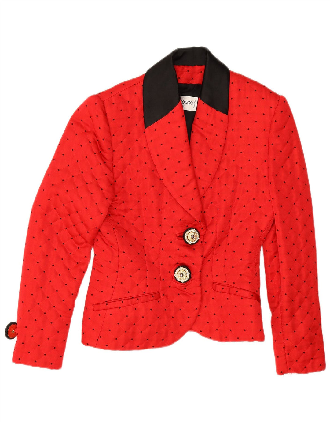 Roccobarocco Chaqueta tipo blazer de 2 botones para mujer IT 44 Acrílico con manchas rojas medianas