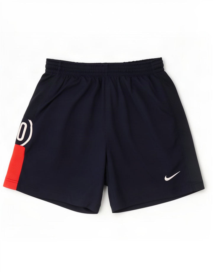 Pantalones cortos deportivos con estampado gráfico para hombre Nike Poliéster color block en azul marino mediano