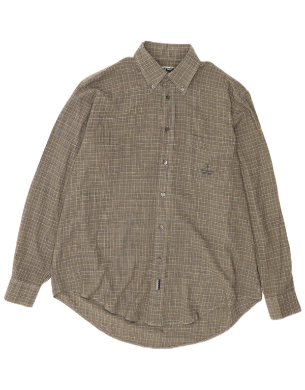 Camisa Hombre Trussardi Large Acrílico Pata De Gallo Verde