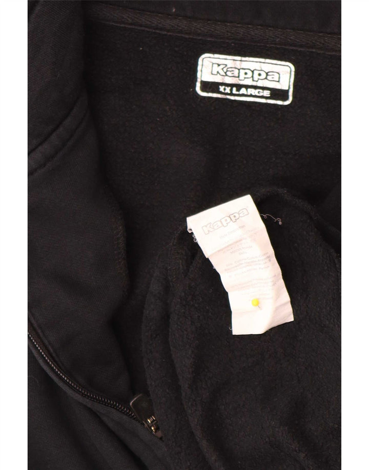 Kappa Hombre Chándal Top Chaqueta 2XL Negro Algodón