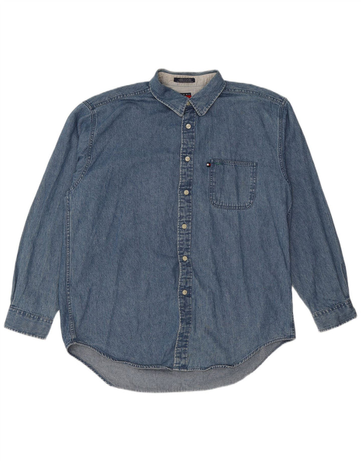 Camisa Tommy Hilfiger Hombre Denim XL Algodón Azul