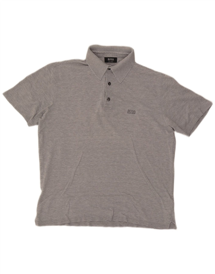 Polo Hugo Boss Hombre De Algodón Moteado Gris Medio