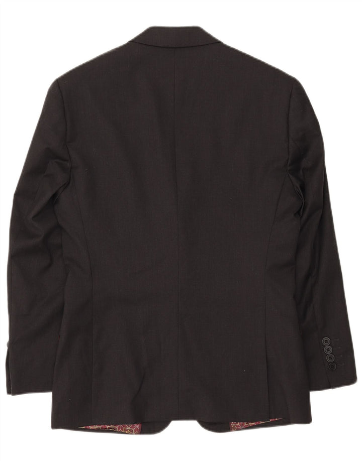 TED BAKER Mens 2 Button Blazer Jacket UK 36 Small Black New Wool