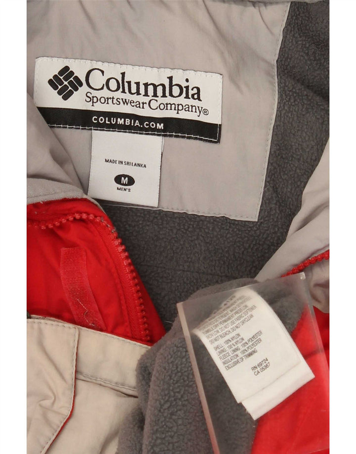 Columbia Chaqueta de esquí con capucha para hombre UK 38 Medium Red Colourblock Nylon