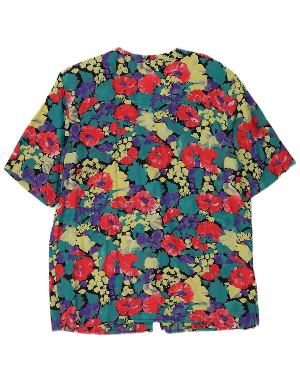 Modiana Blusa de manga corta para mujer UK 44 Grande Multicolor Floral