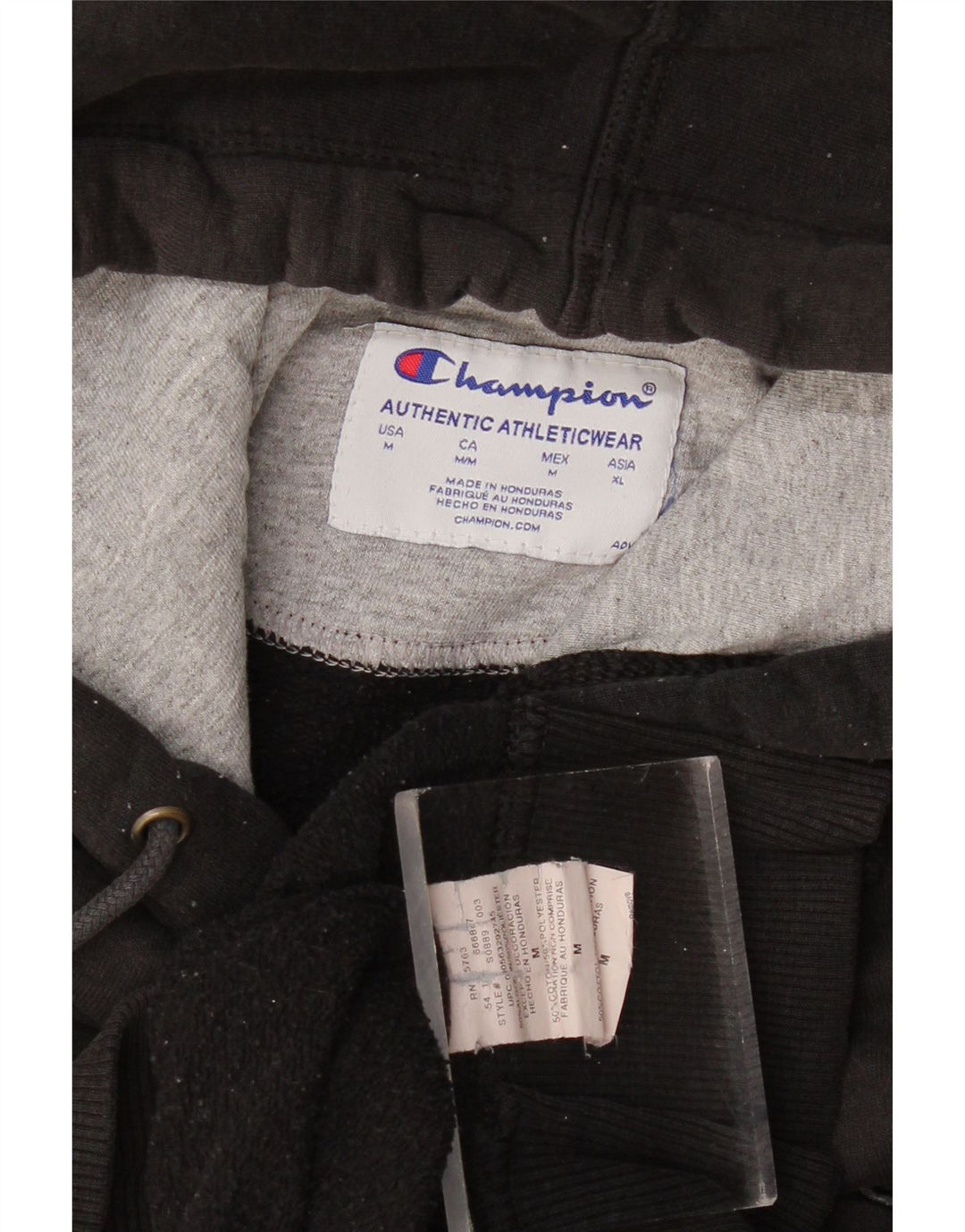 Champion Sudadera con capucha para hombre Jersey mediano de algodón negro