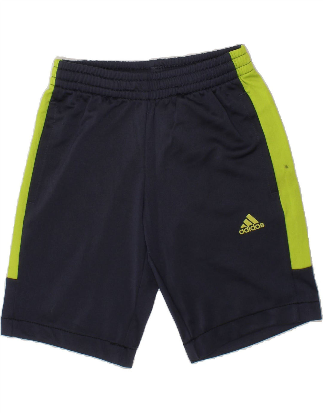 ADIDAS Boys Sport Shorts 7-8 Years  Navy Blue Colourblock Polyester Vintage Adidas and Second-Hand Adidas from Messina Hembry 