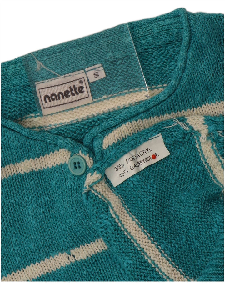Nanette - Jersey con cuello y botones para mujer, talla 40, talla pequeña, color turquesa