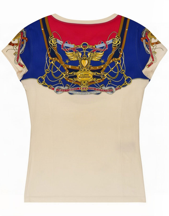 Moschino Camiseta con estampado abstracto para mujer IT 44 Medium White